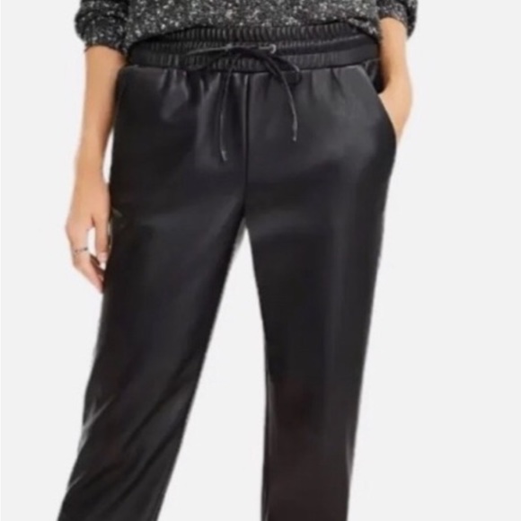 Loft Faux leather drawstring ankle pant - Picture 3 of 5
